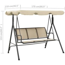 Скамья-качели с тентом VidaXL 313325 (Sand/Anthracite) Thumb