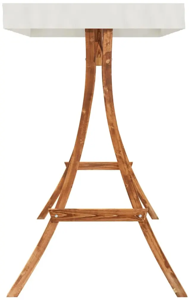 Скамья-качели с тентом VidaXL 3200627 (Natural/Cream) - 6