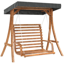 Скамья-качели с тентом VidaXL 3200628 (Natural/Anthracite) Thumb