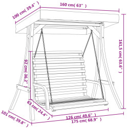 Скамья-качели с тентом VidaXL 3200628 (Natural/Anthracite) Thumb