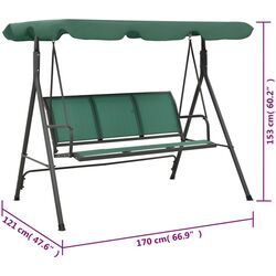 Скамья-качели с тентом vidaXL 363323 (Green) Thumb