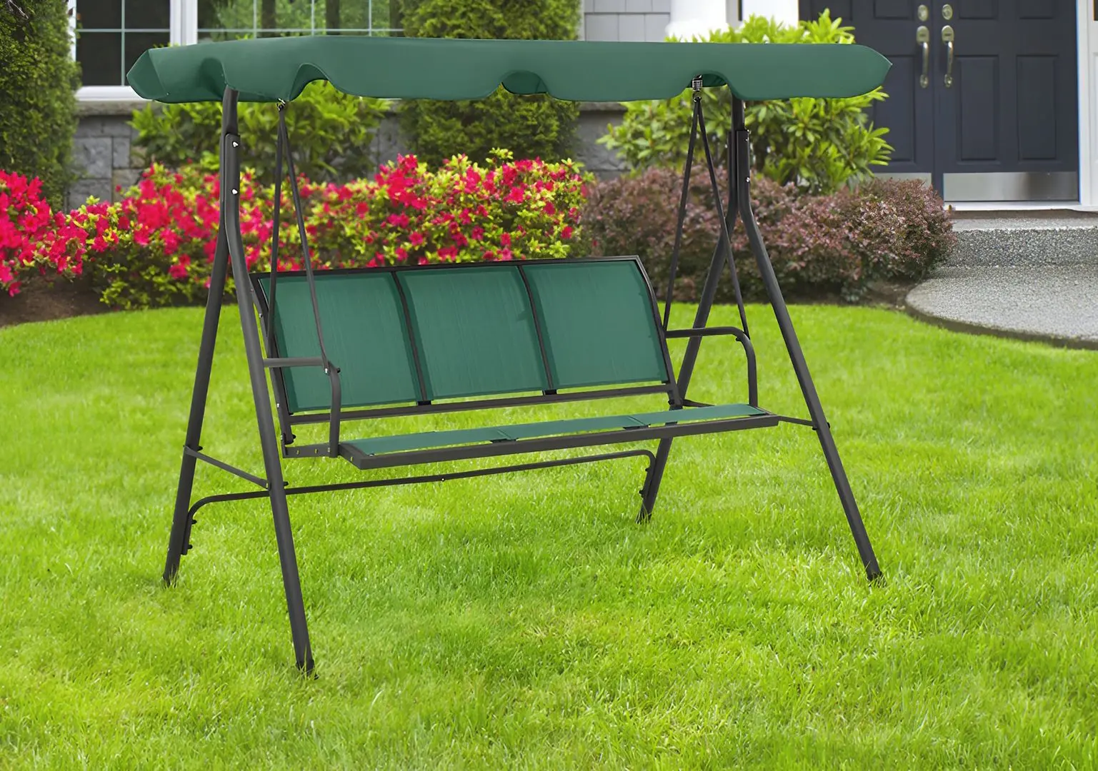 Скамья-качели с тентом vidaXL 363323 (Green)