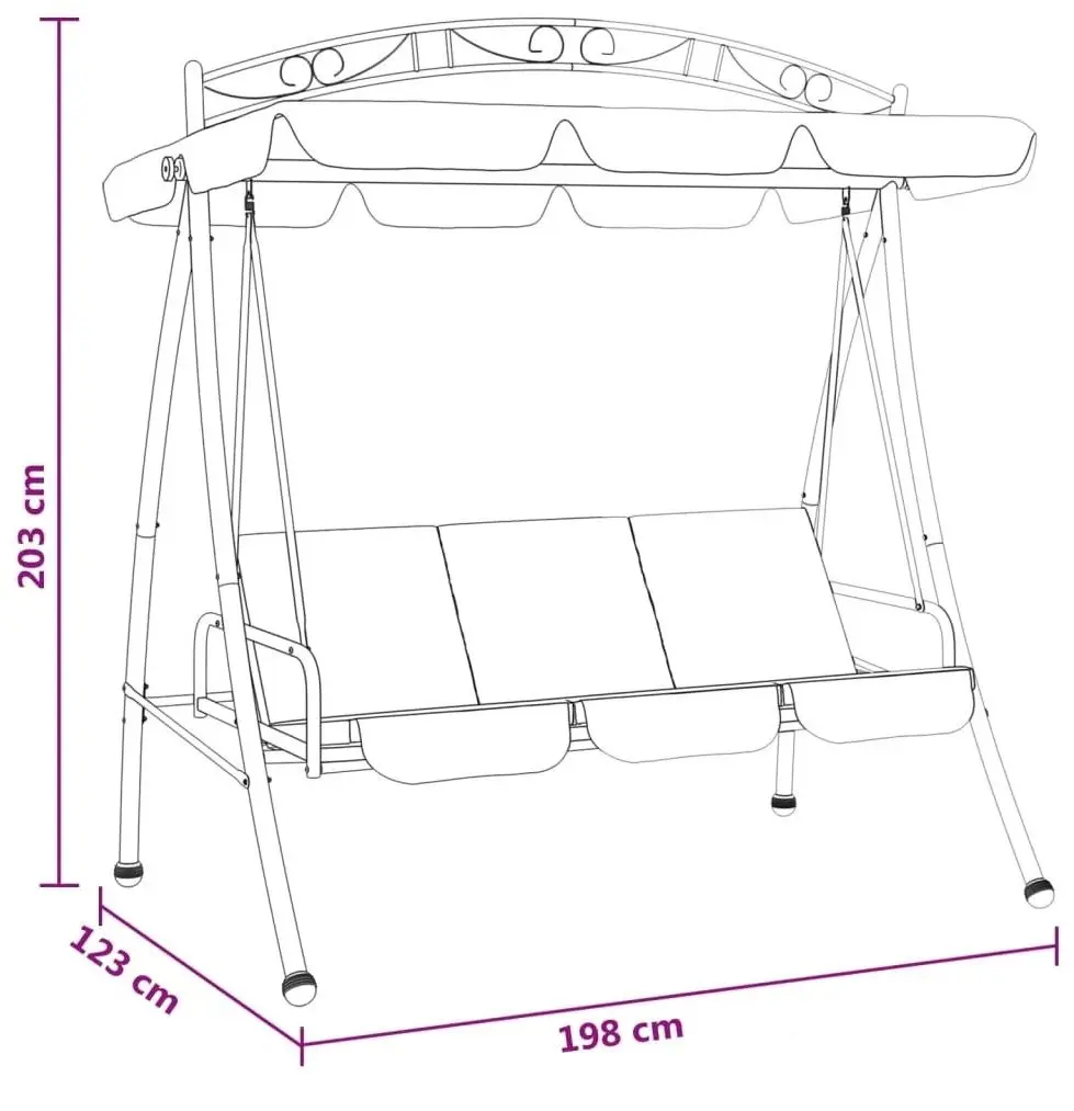Scaun balansoar cu tent VidaXL 363331 (Green/Black)