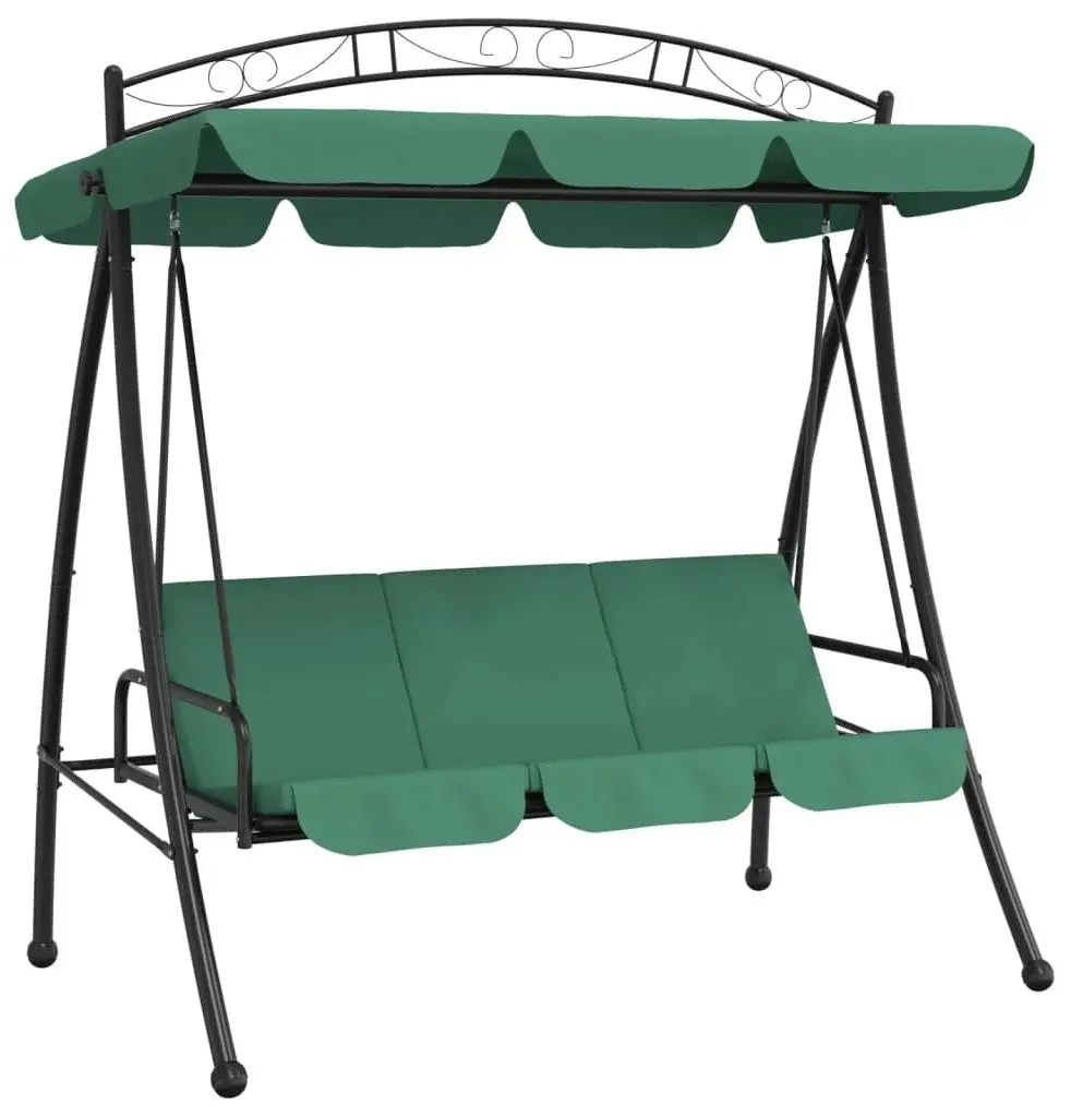 Scaun balansoar cu tent VidaXL 363331 (Green/Black)