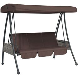 Скамья-качели с тентом VidaXL 4008897 (Brown) Thumb