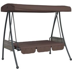 Скамья-качели с тентом VidaXL 4008897 (Brown) Thumb
