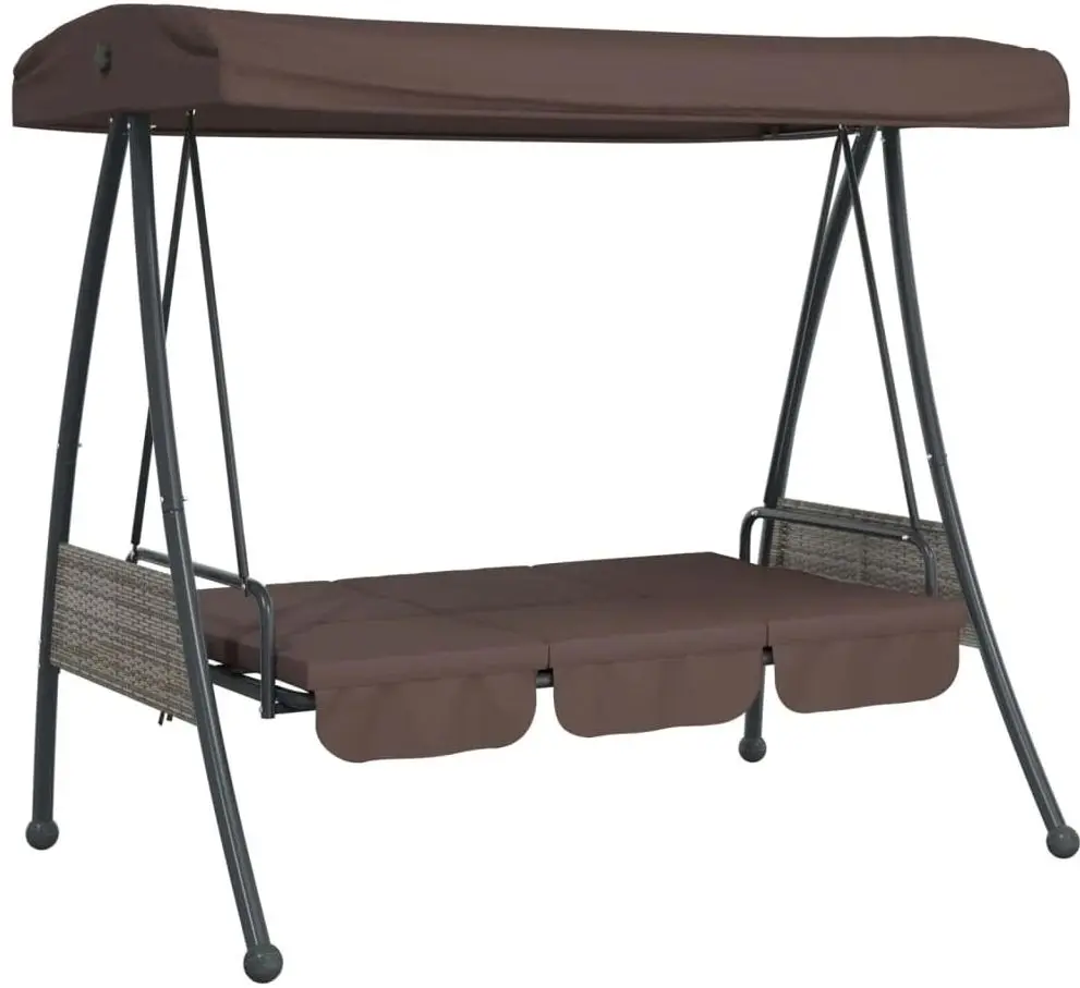 Скамья-качели с тентом VidaXL 4008897 (Brown) - 5