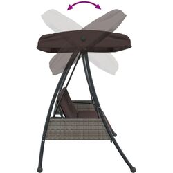 Скамья-качели с тентом VidaXL 4008897 (Brown) Thumb