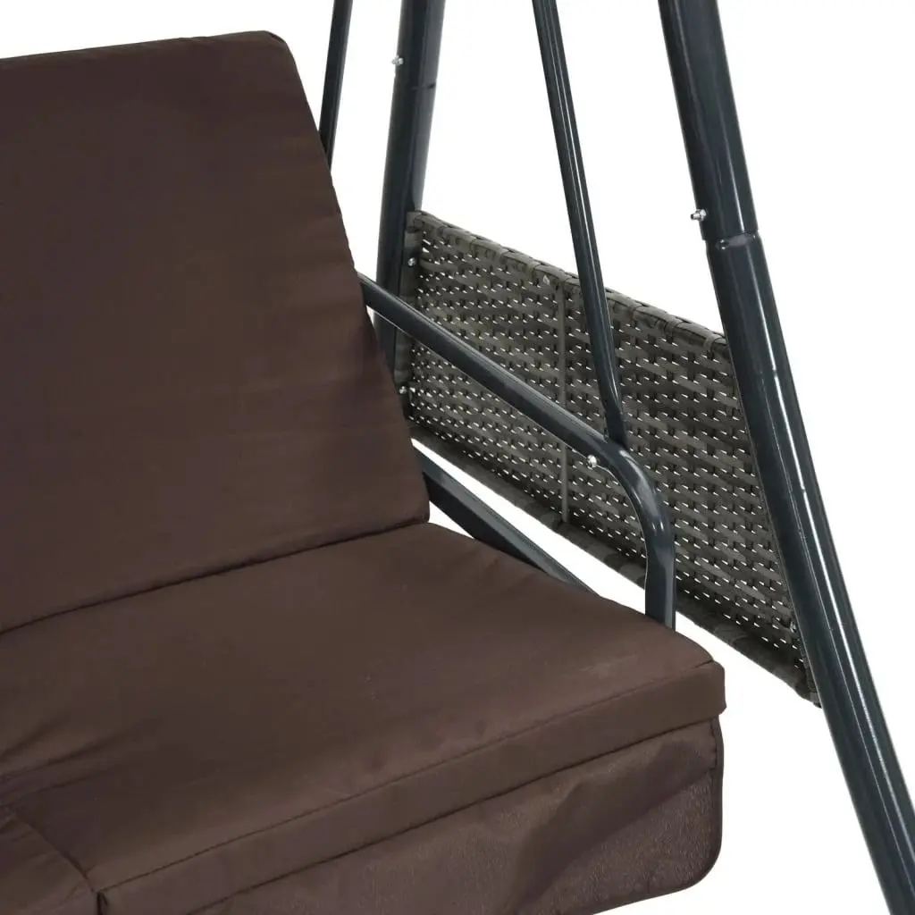 Скамья-качели с тентом VidaXL 4008897 (Brown) - 8