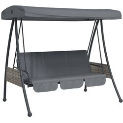 Scaun balansoar cu copertină VidaXL 4008898 (Grey) Thumb