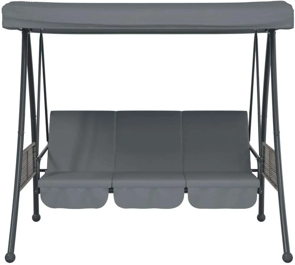 Scaun balansoar cu copertină VidaXL 4008898 (Grey) - 3