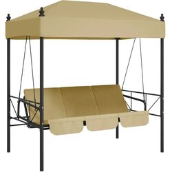 Scaun balansoar cu copertină VidaXL 4008899 (Sand) Thumb