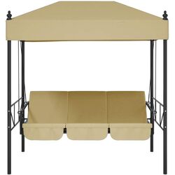 Scaun balansoar cu copertină VidaXL 4008899 (Sand) Thumb