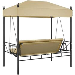 Scaun balansoar cu copertină VidaXL 4008899 (Sand) Thumb