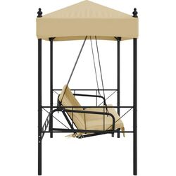 Scaun balansoar cu copertină VidaXL 4008899 (Sand) Thumb