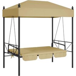 Scaun balansoar cu copertină VidaXL 4008899 (Sand) Thumb