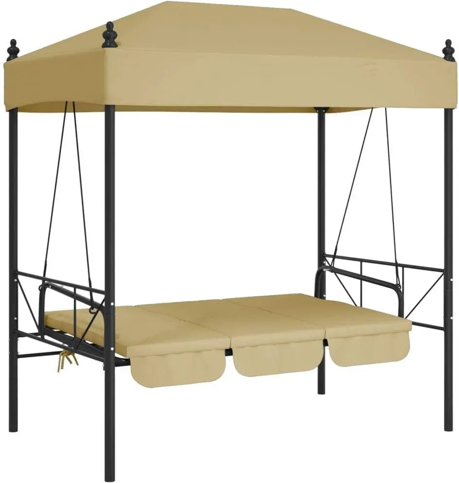 Scaun balansoar cu copertină VidaXL 4008899 (Sand)