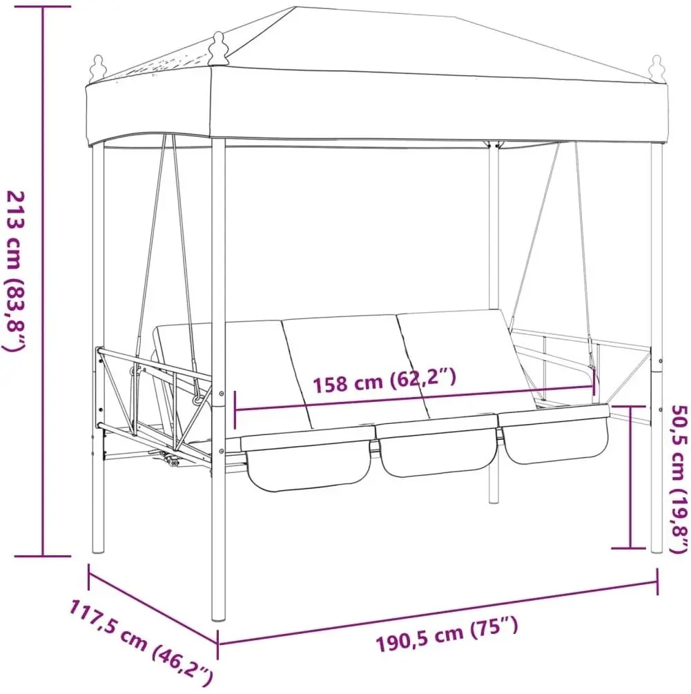 Scaun balansoar VidaXL 4008901 (Dark Grey)
