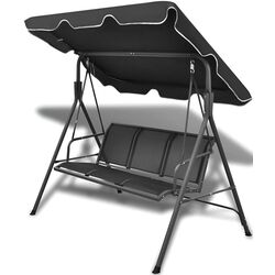 Scaun balansoar cu copertină vidaXL 41421 (Black) Thumb