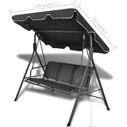 Scaun balansoar cu copertină vidaXL 41421 (Black) Thumb