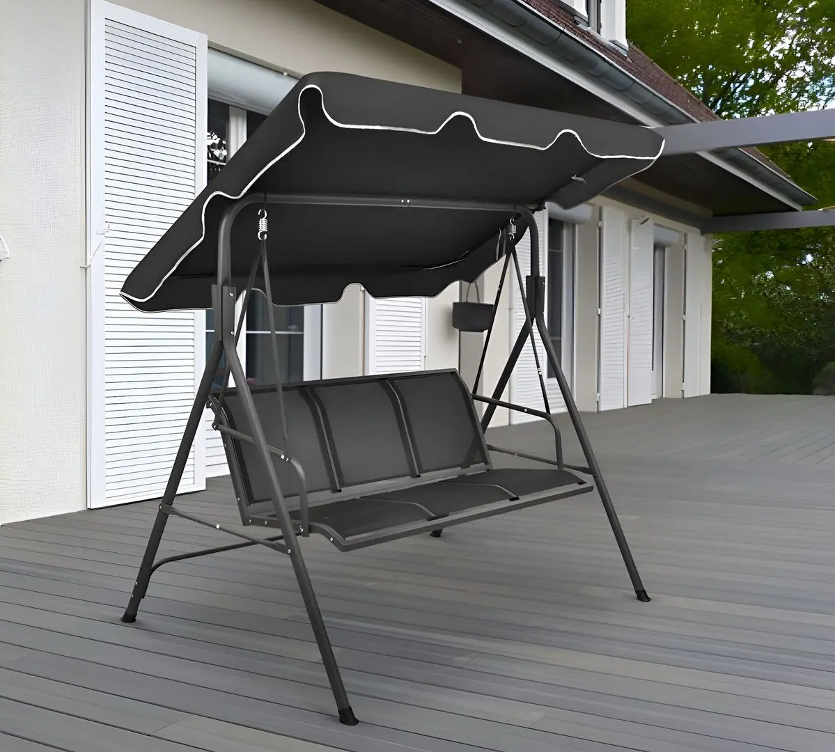 Scaun balansoar cu copertină vidaXL 41421 (Black)