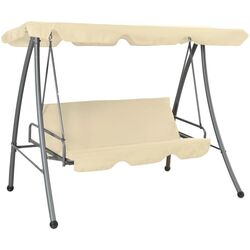 Scaun balansoar cu copertina VidaXL 43237 (White Sand) Thumb