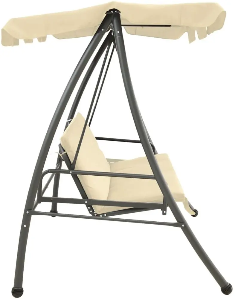 Scaun balansoar cu copertina VidaXL 43237 (White Sand)