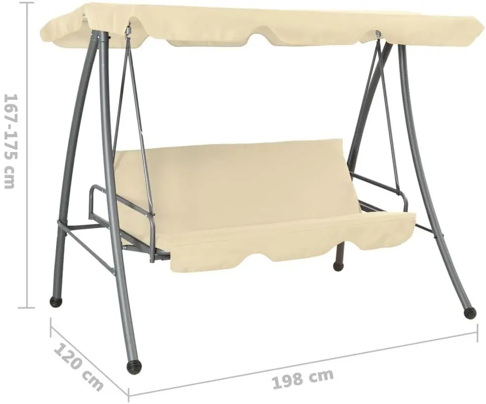 Scaun balansoar cu copertina VidaXL 43237 (White Sand)