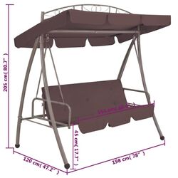 Скамья-качели с тентом VidaXL 43242 (Coffee) Thumb