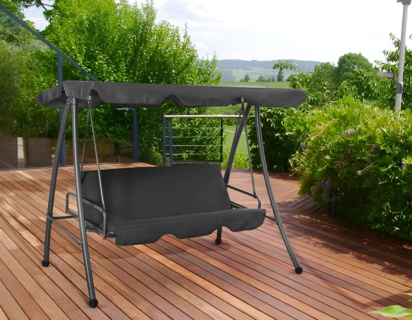 Скамья-качели с тентом VidaXL 45072 (Anthracite)