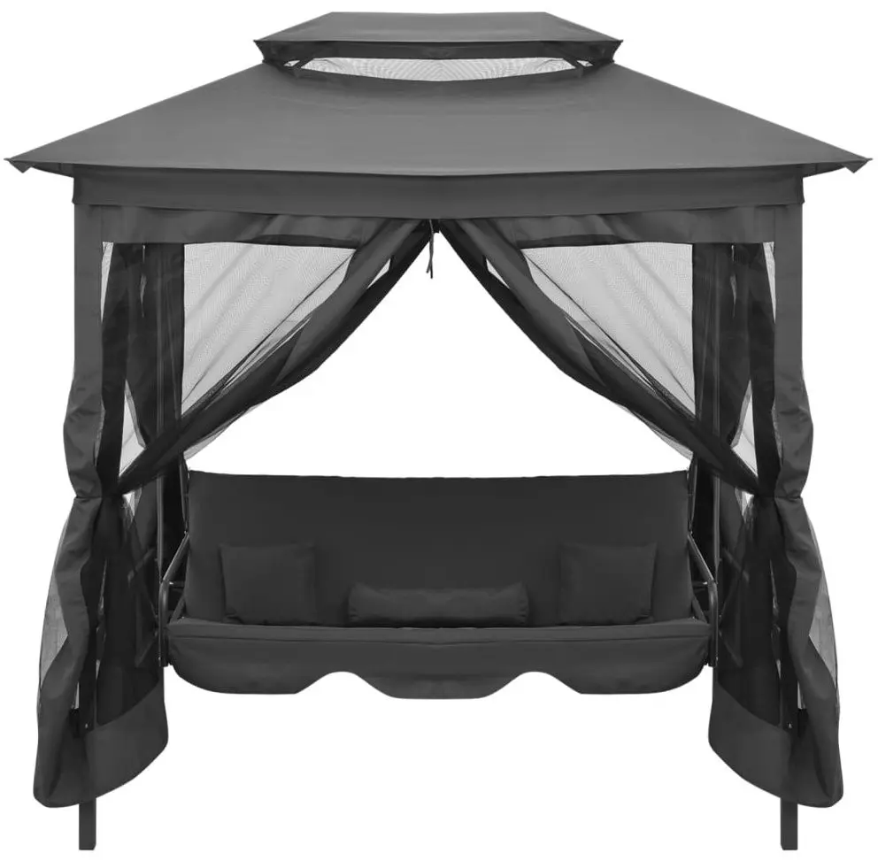 Скамья-качели с тентом VidaXL 45073 (Anthracite)
