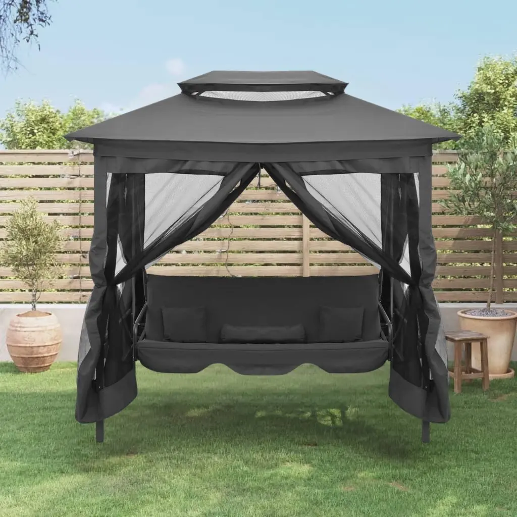 Скамья-качели с тентом VidaXL 45073 (Anthracite)