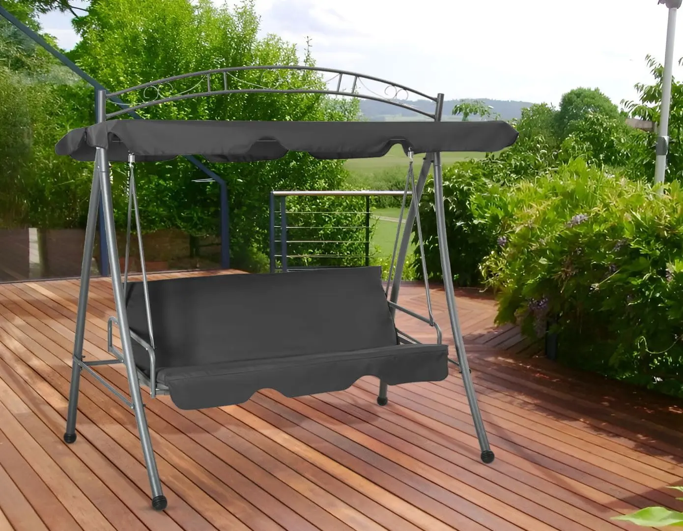 Скамья-качели с тентом VidaXL 45074 (Anthracite)