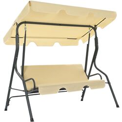 Scaun balansoar cu copertina VidaXL 45350 (White Cream) Thumb