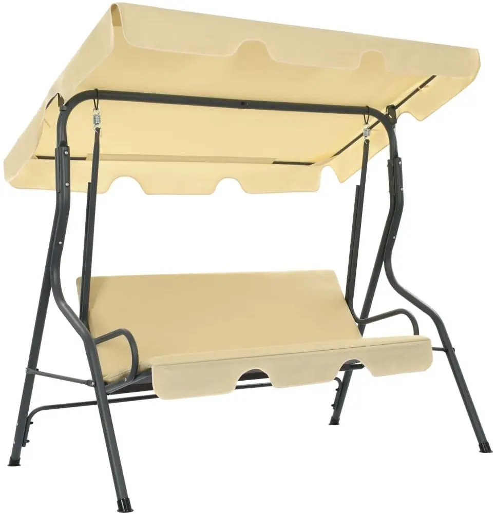 Scaun balansoar cu copertina VidaXL 45350 (White Cream)