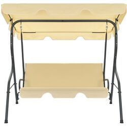 Scaun balansoar cu copertina VidaXL 45350 (White Cream) Thumb