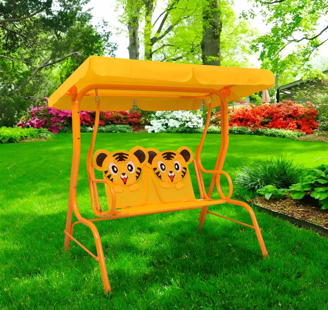 Scaun balansoar cu copertină VidaXL 48098 (Yellow)