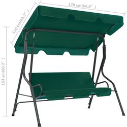 Scaun balansoar cu copertina VidaXL 48556 (Green) Thumb