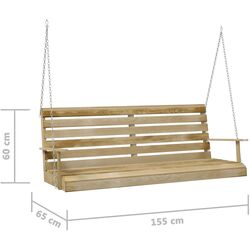 Скамья-качели VidaXL 316065 (Natural) Thumb