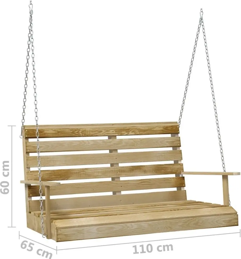 Скамья-качели VidaXL 318397 (Natural) - 6