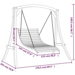 Scaun balansoar VidaXL 3200615 (Natural) Thumb