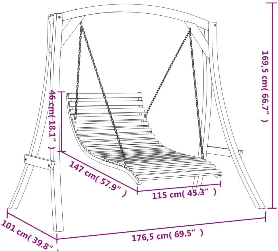 Scaun balansoar VidaXL 3200615 (Natural)