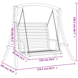 Скамья-качели VidaXL 3200616 (Natural) Thumb