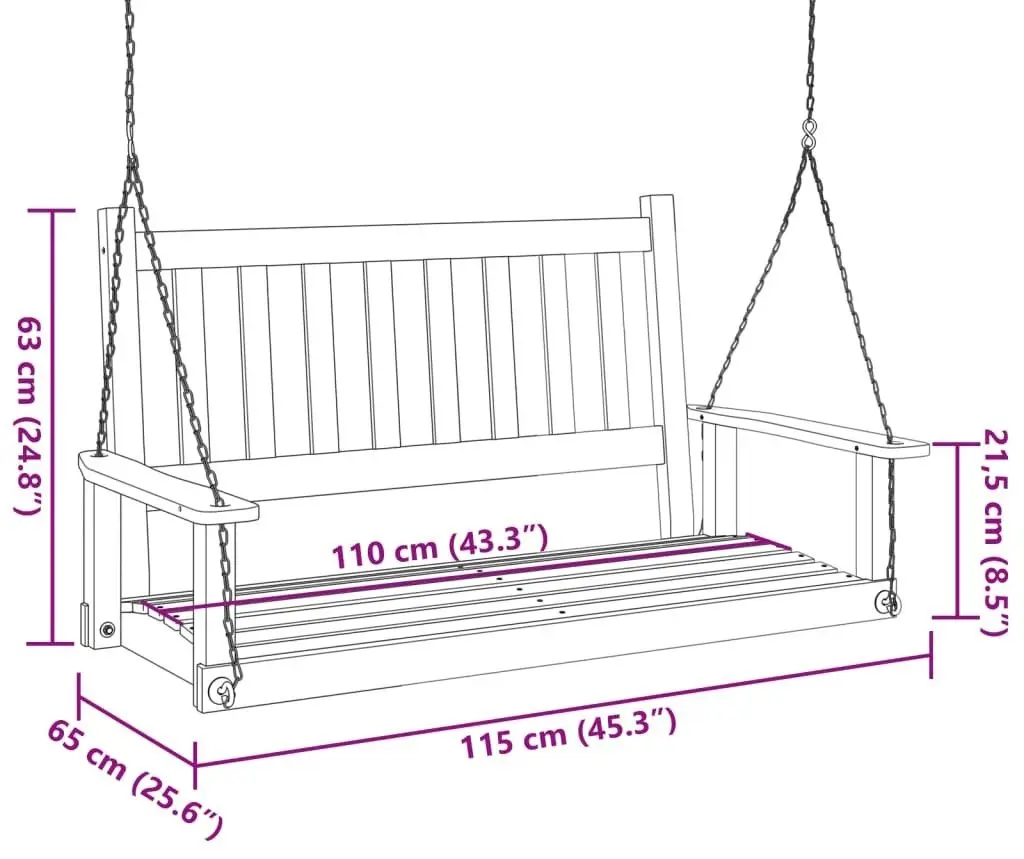 Скамья-качели VidaXL 4008977 (Natural)