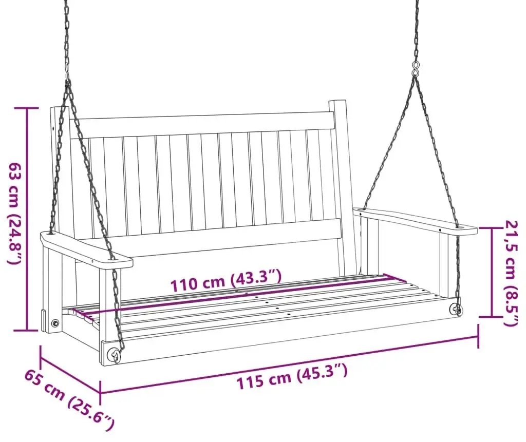 Скамья-качели VidaXL 4008978 (Black) - 7