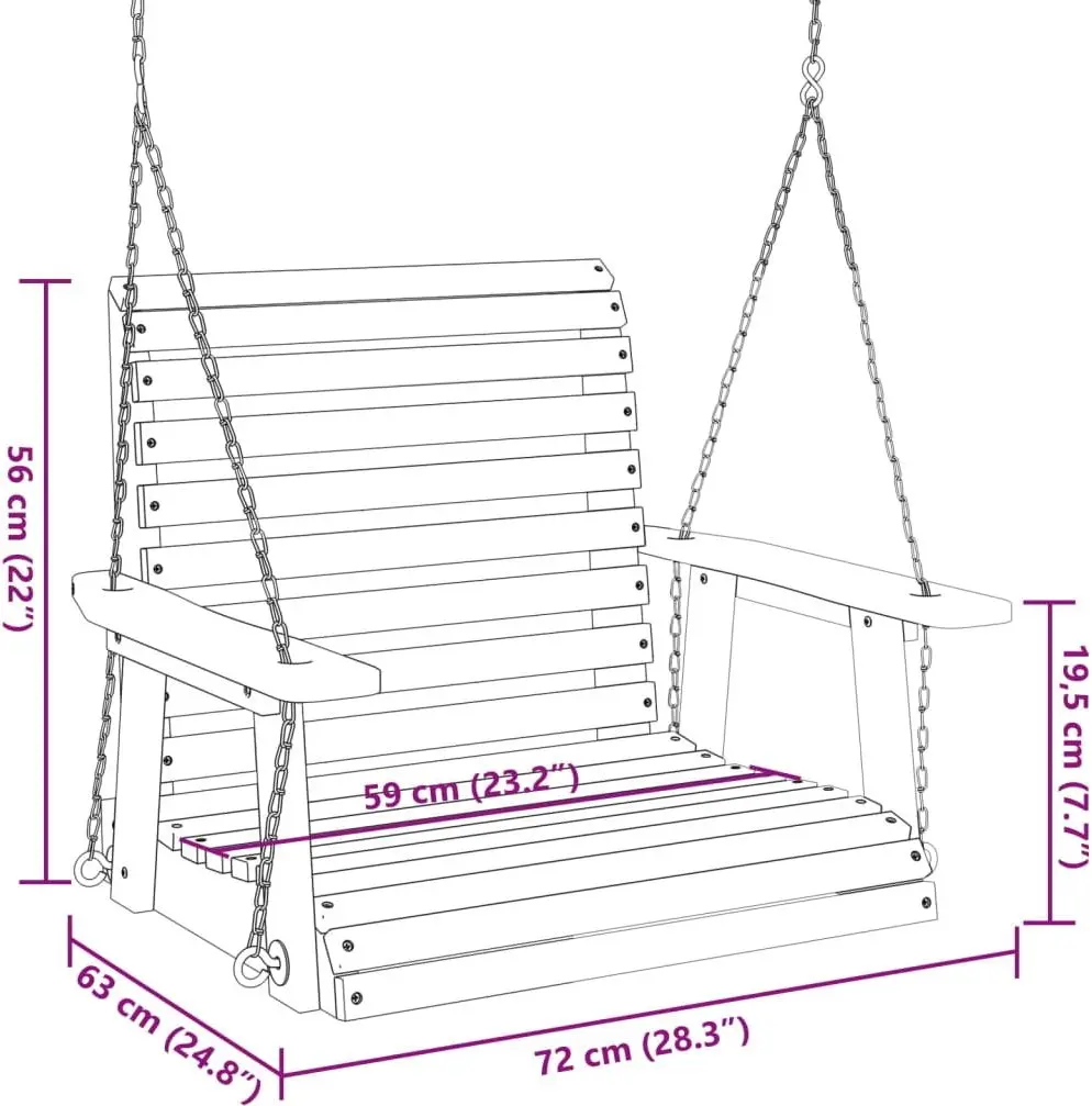 Scaun balansoar VidaXL 4008979 (Brown) - 7