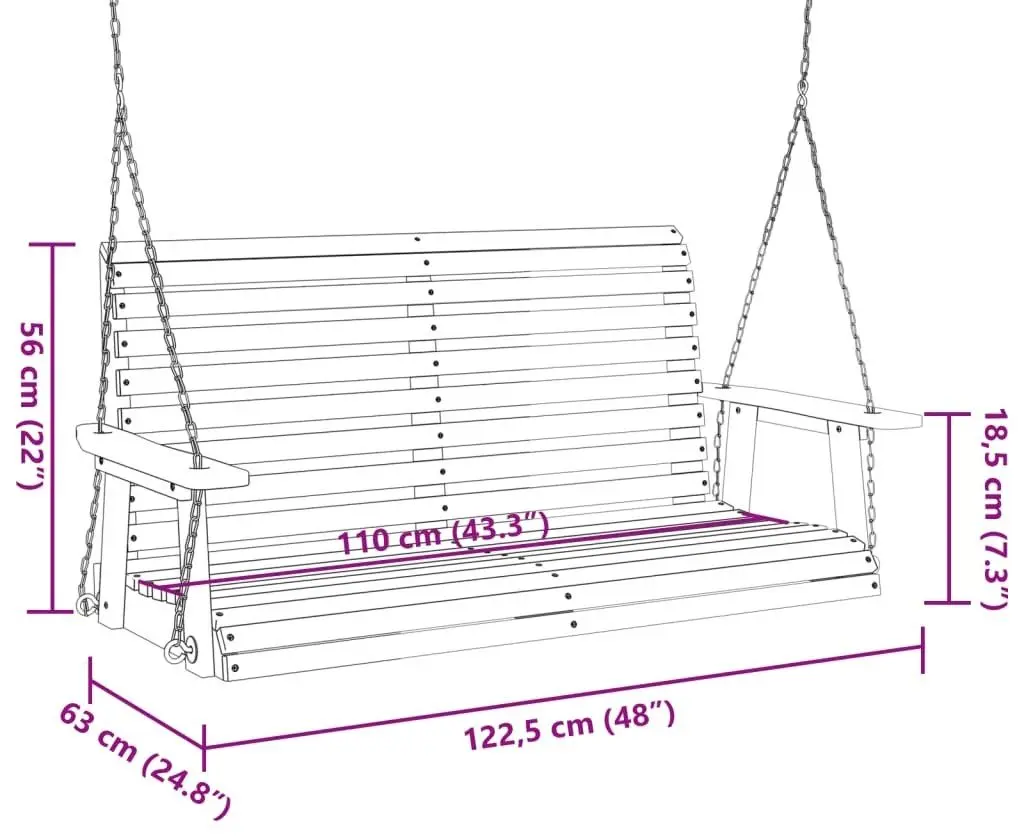 Скамья-качели VidaXL 4008981 (Natural) - 6