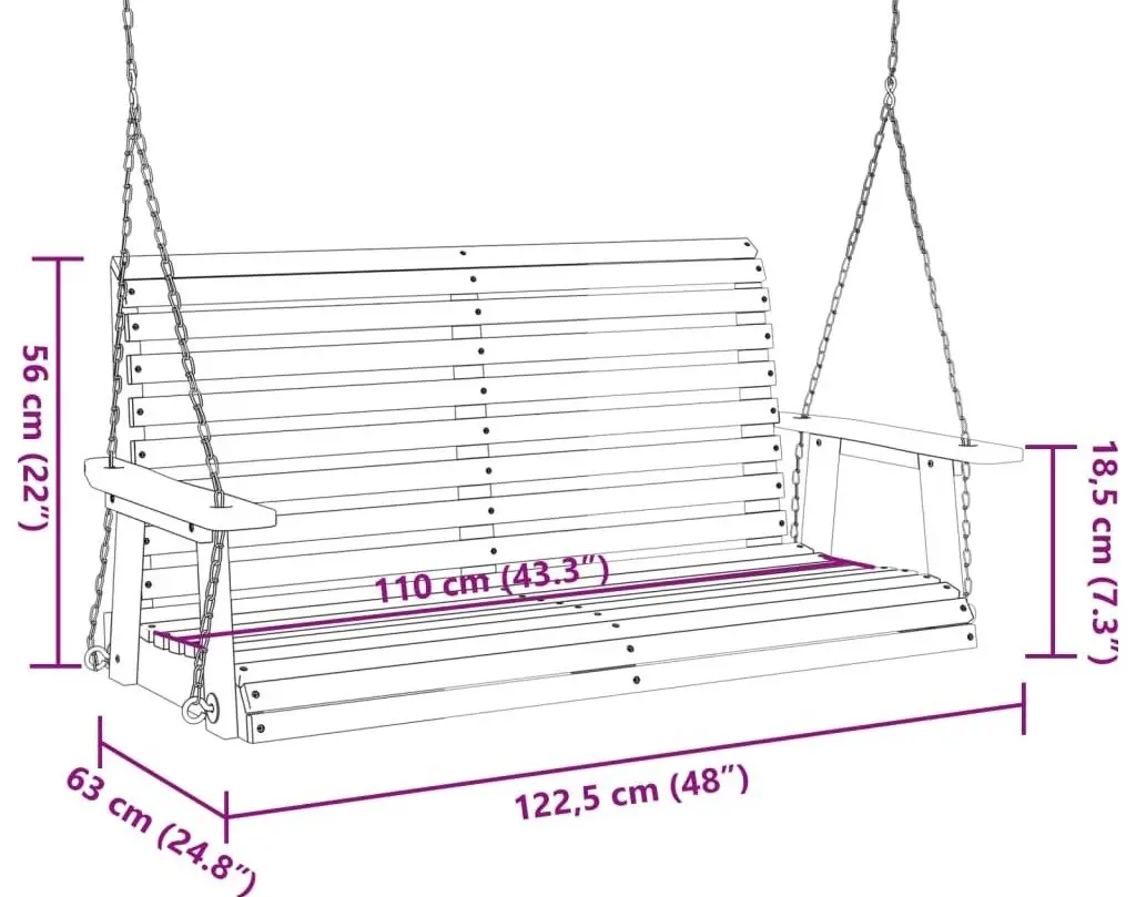 Скамья-качели VidaXL 4008982 (Black) - 7