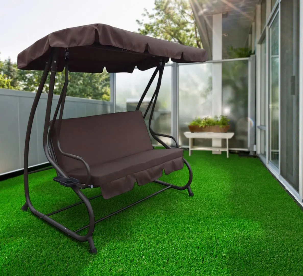 Скамья-качели с тентом Waltz Corfu C1089 (Brown)