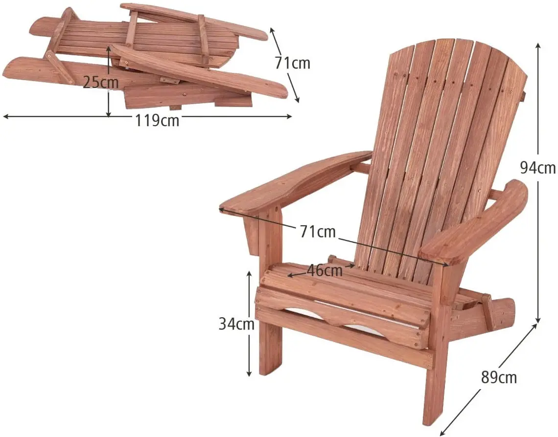 Set fotolii de gradina Costway NP11799YW-2 (Brown) - 3